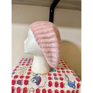 Vintage soft knit slouchy pink beanie